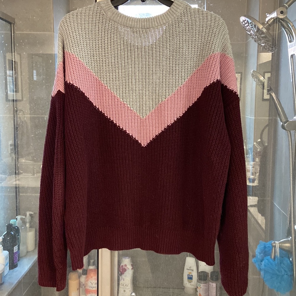 1 State Chevron Color Block Sweater Size L - image 5